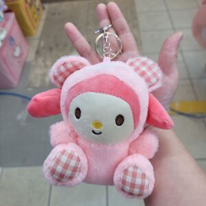 Brand New My Melody Pink Plaid Plushies Keychain